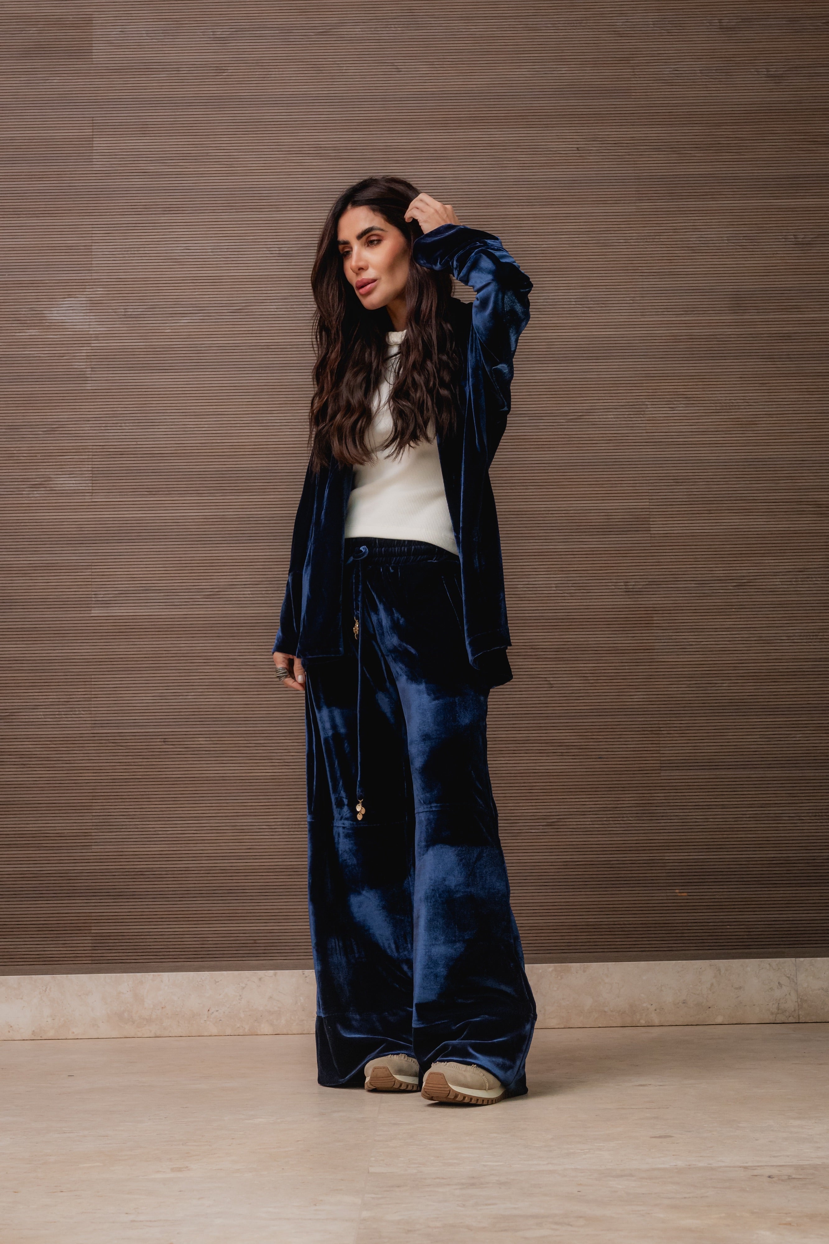 Conjunto Kimono e Pantalona em Veludo