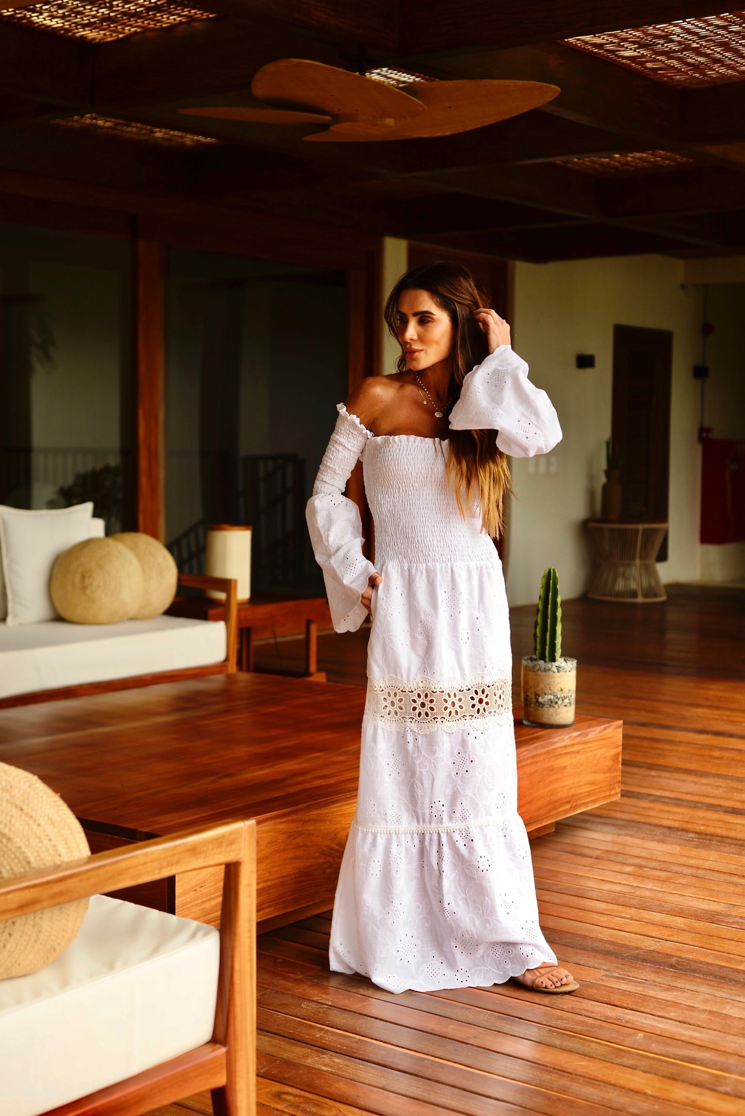 Vestido Laise Com Lastex Ombro A Ombro