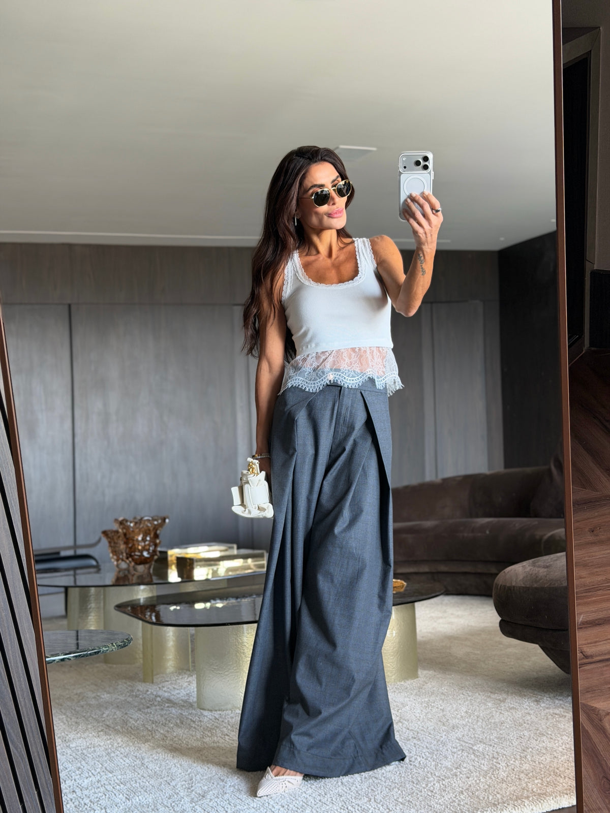 Calça Pantalona com Pregas