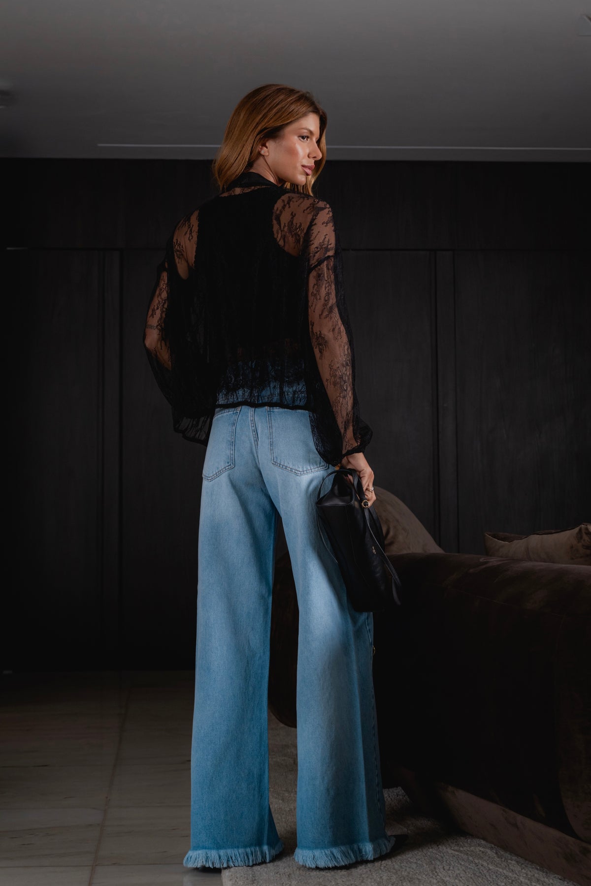 Calça Jeans Pantalona