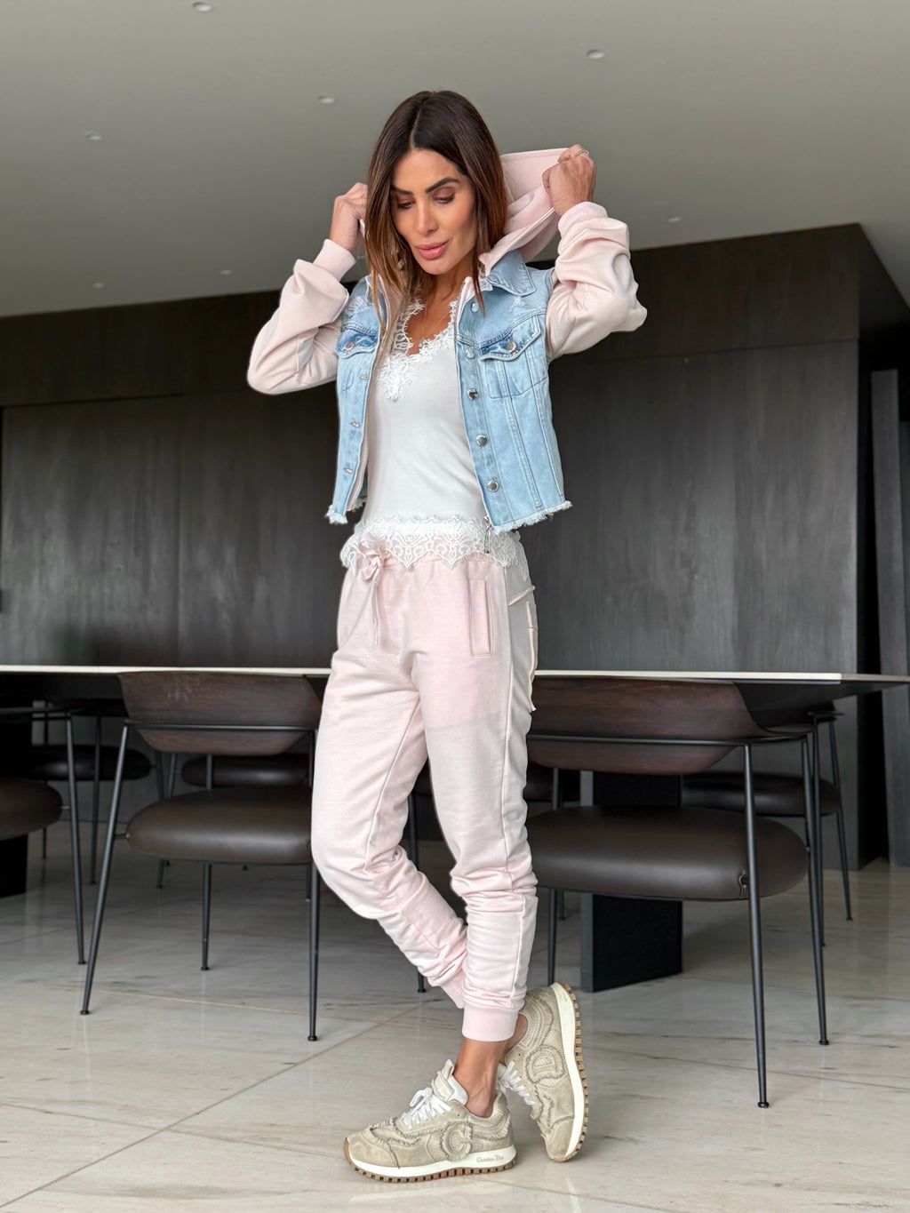 Conjunto Jaqueta E Calça Jeans Moleton