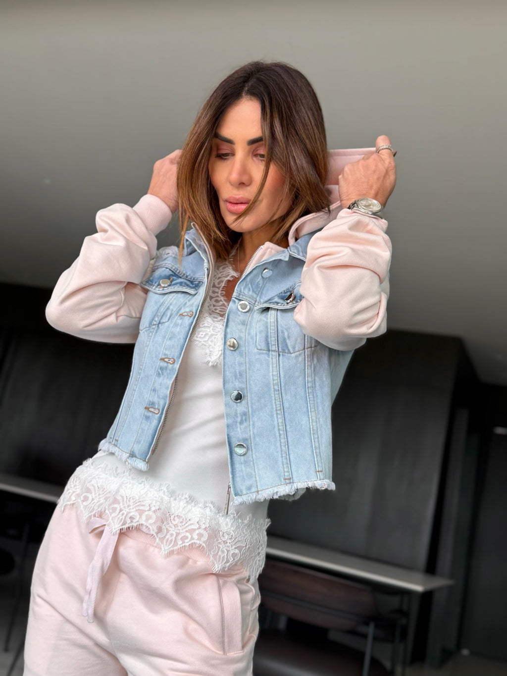 Conjunto Jaqueta E Calça Jeans Moleton