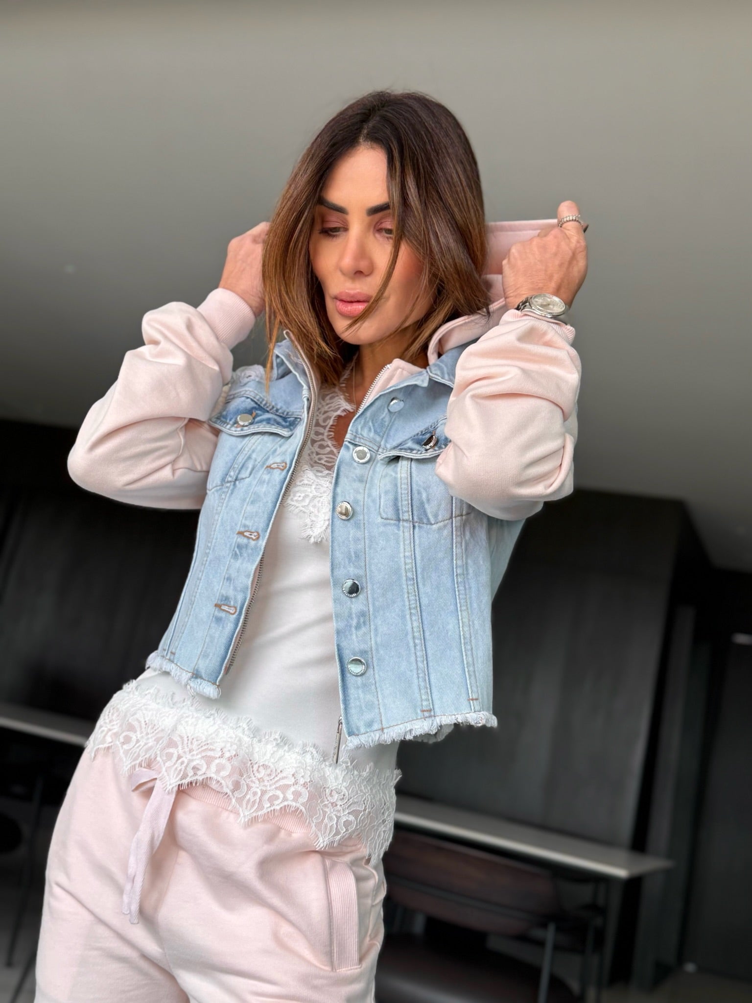 Conjunto Jaqueta E Calça Jeans Moleton