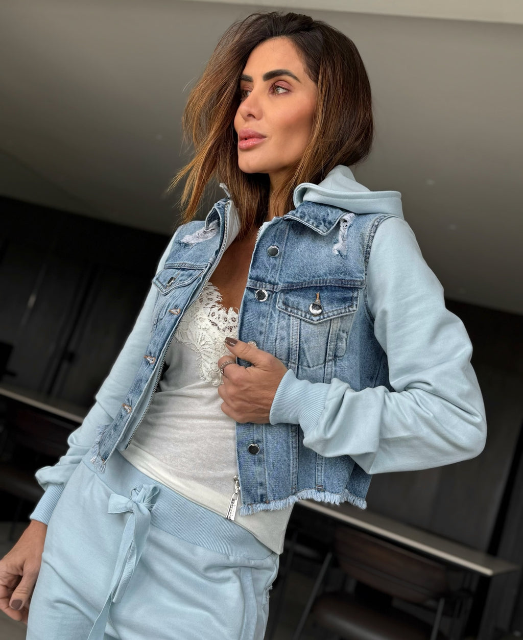 Conjunto Jaqueta E Calça Jeans Moleton