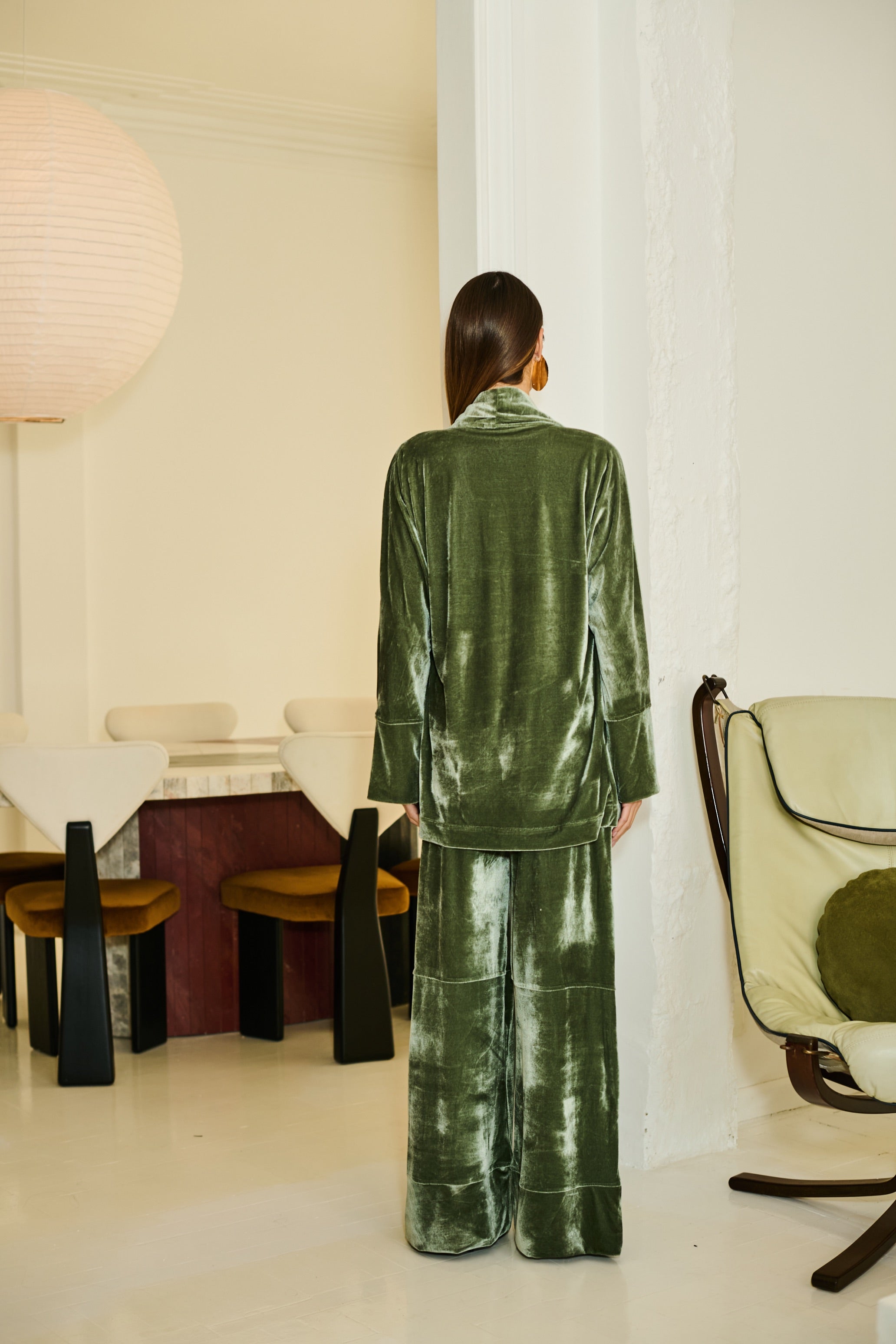 Conjunto Kimono e Pantalona em Veludo