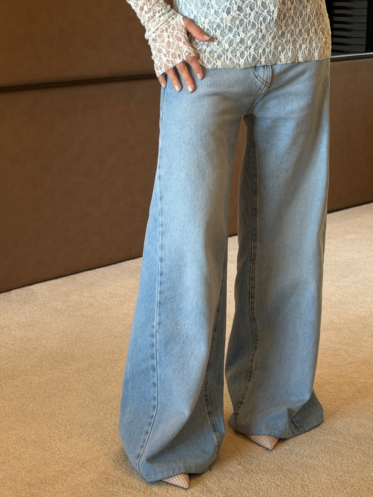 Calça Jeans Pantalona