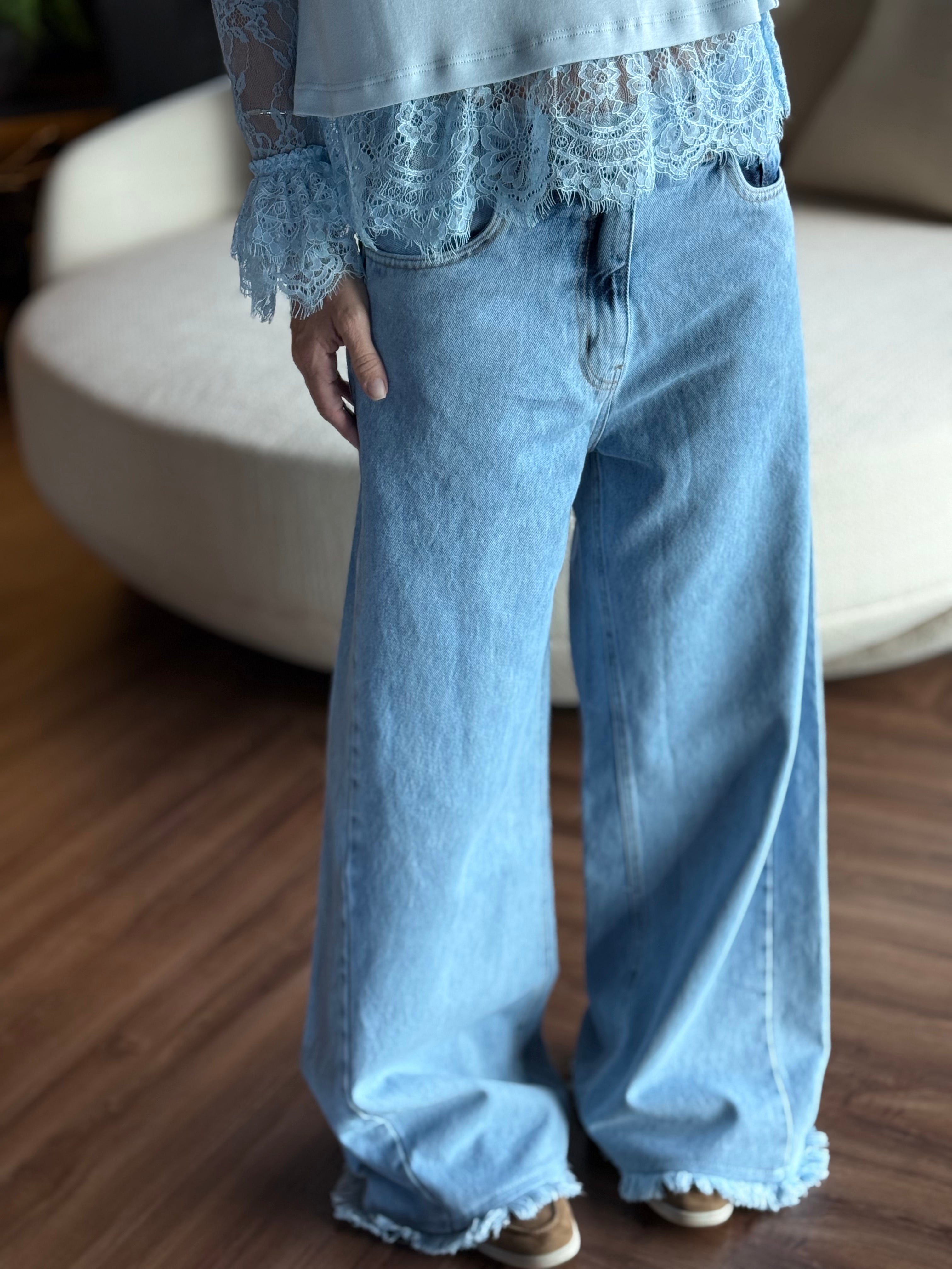 Calça Jeans Pantalona