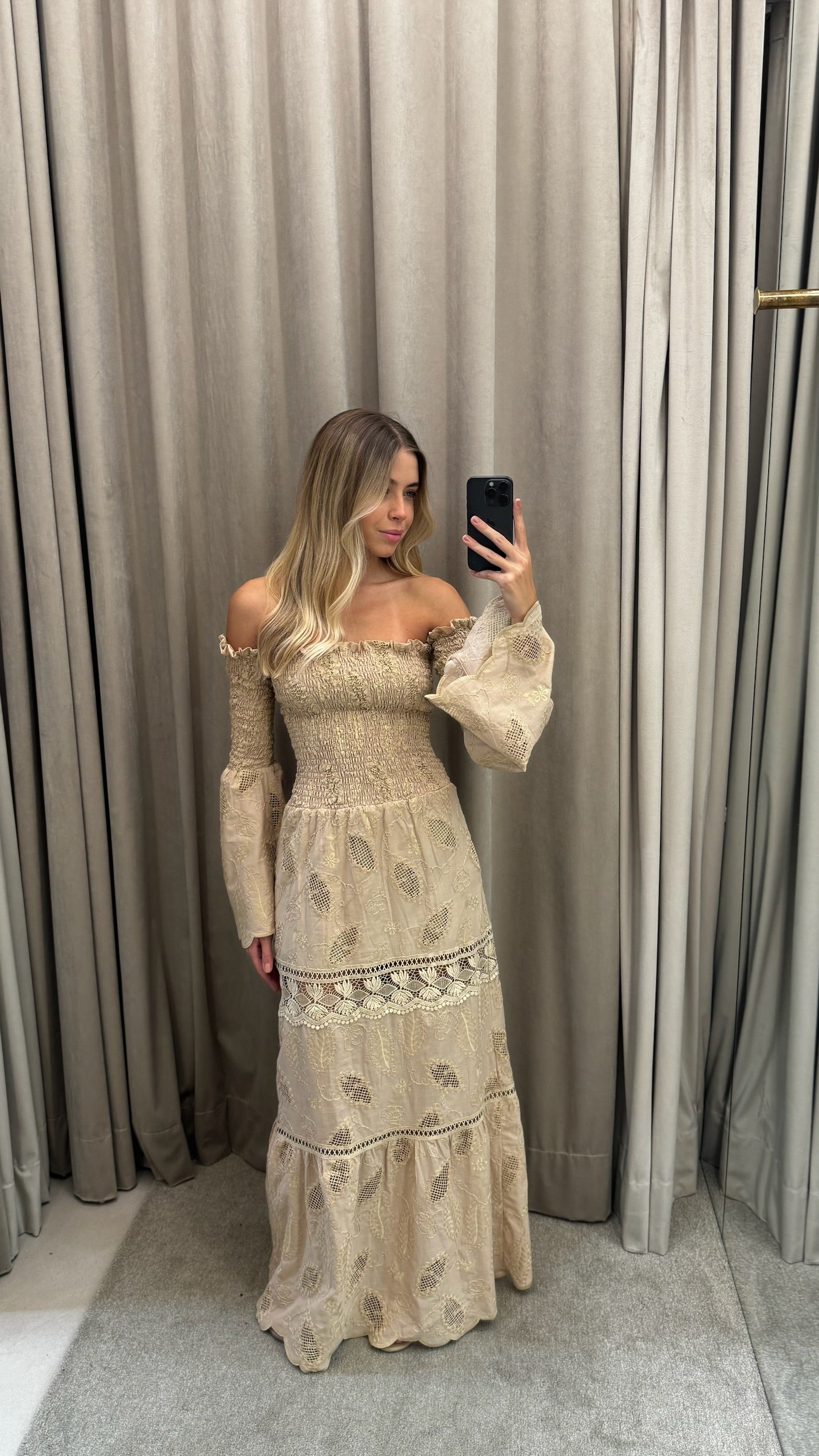 Vestido Laise Com Lastex Ombro A Ombro