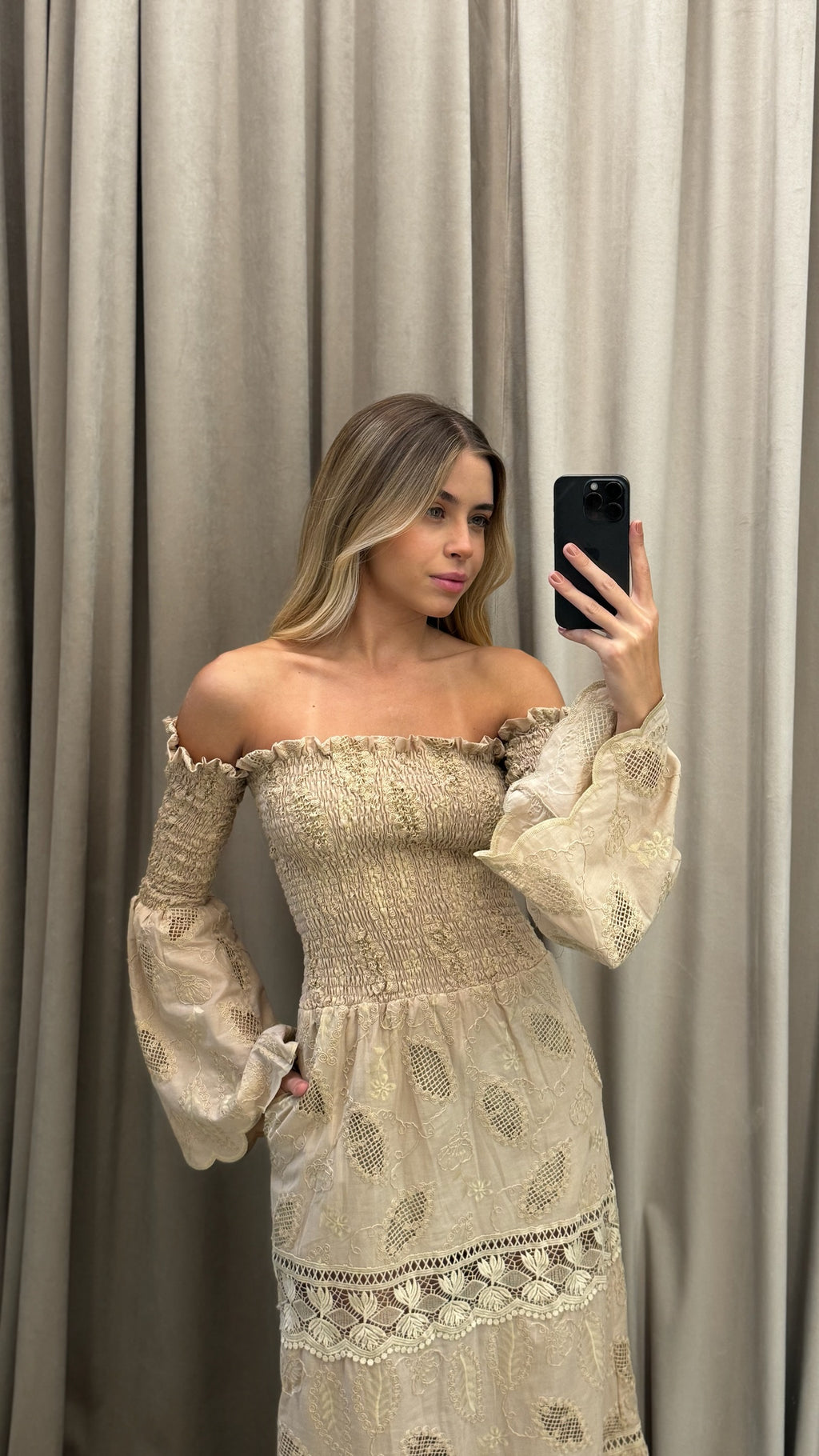 Vestido Laise Com Lastex Ombro A Ombro