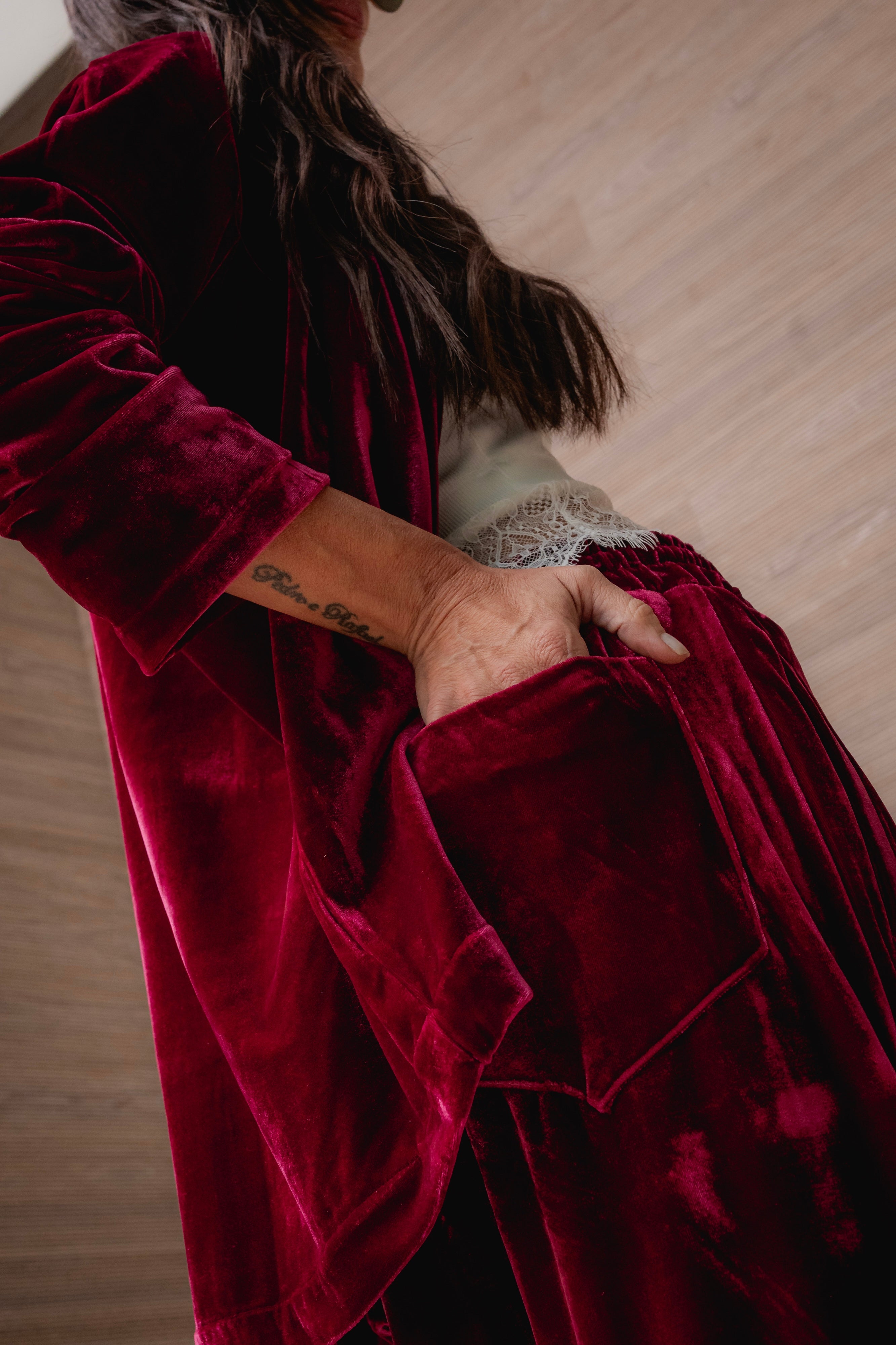 Conjunto Kimono e Pantalona em Veludo