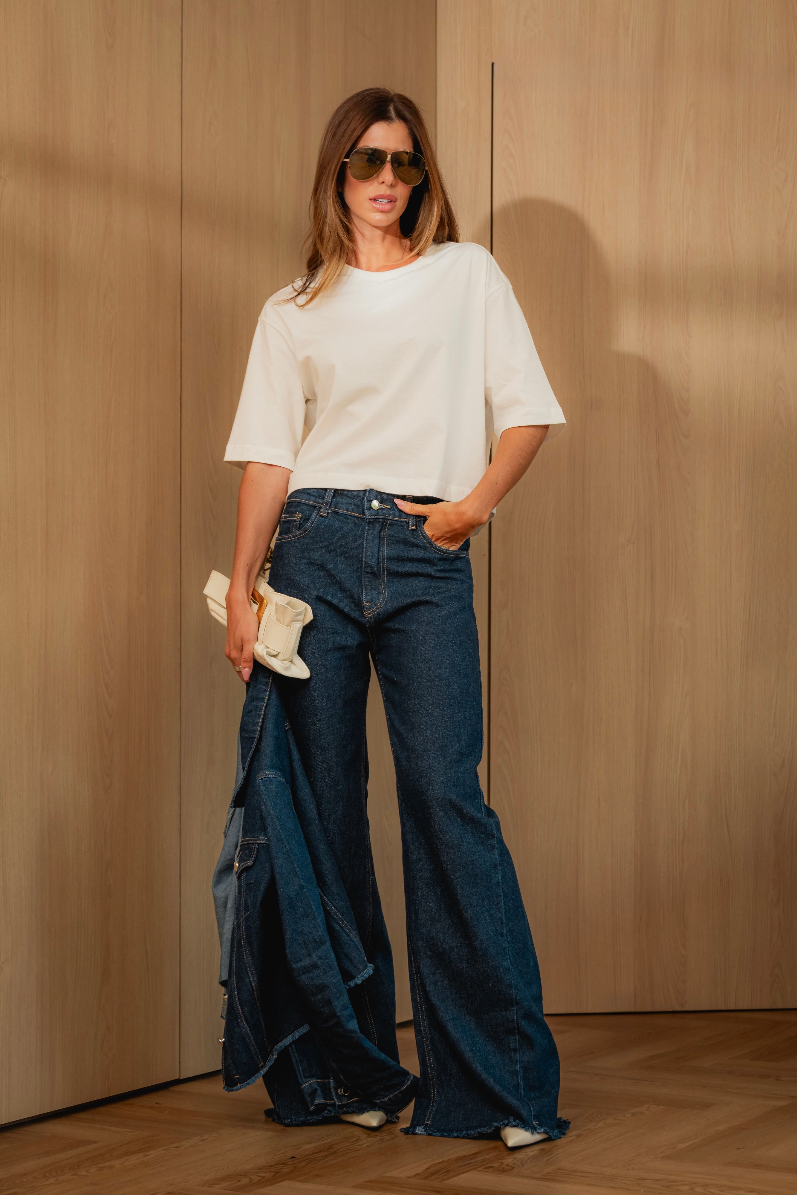 Calça Jeans Pantalona