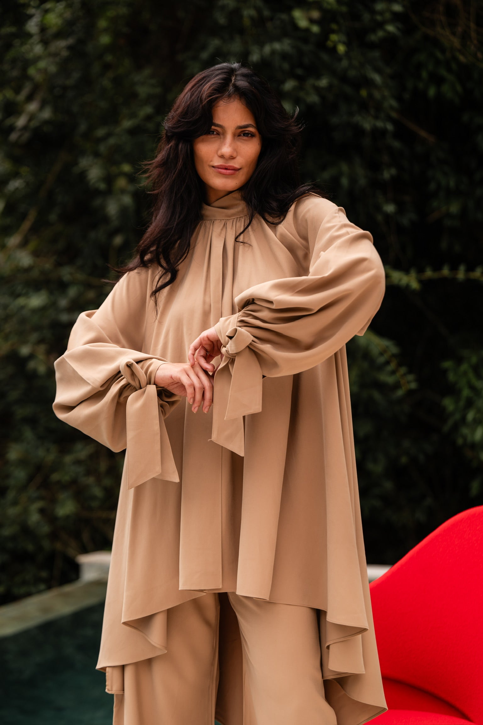 Blusa Capa Manga Ampla