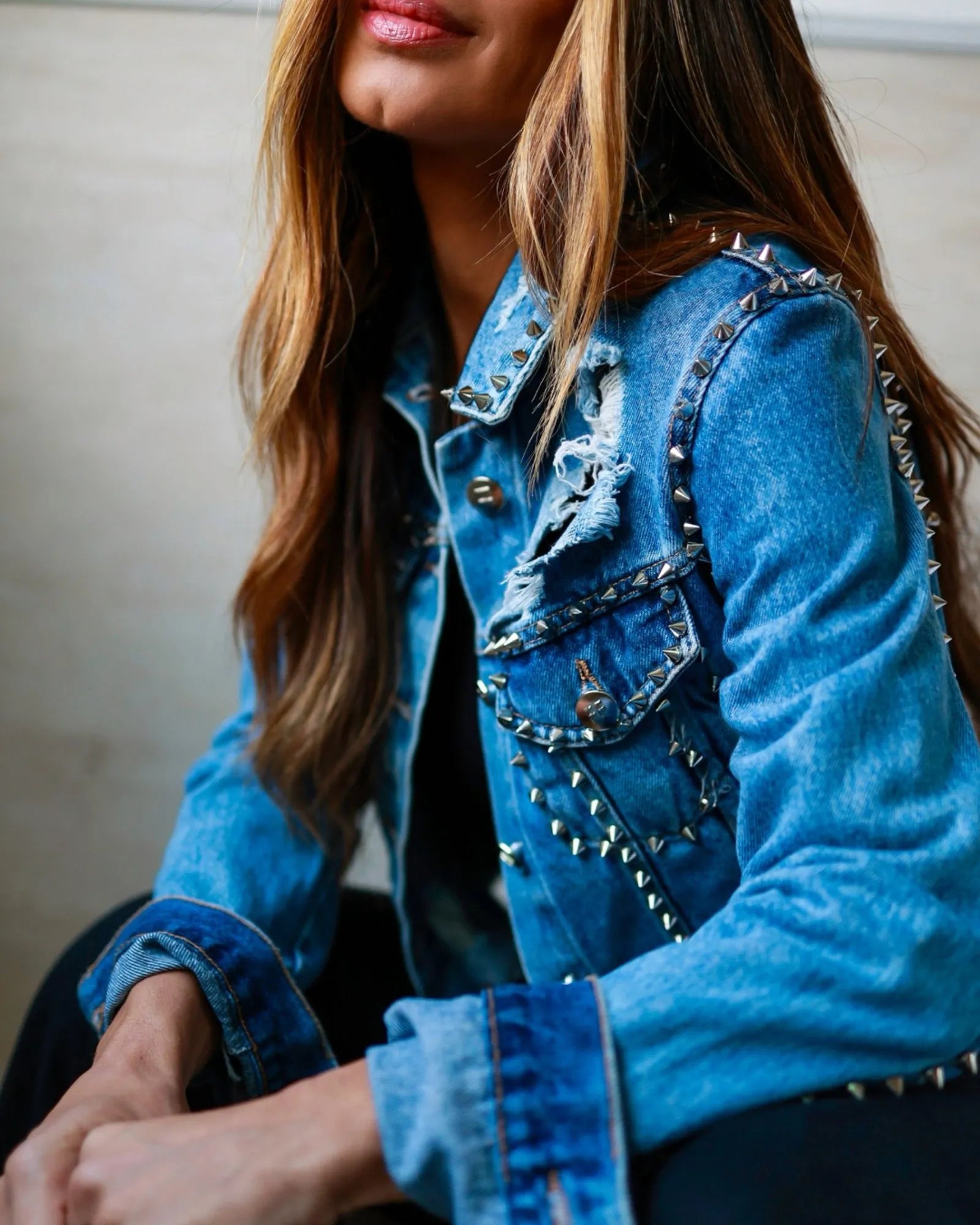 Jaqueta Com Detalhes Em Spikes