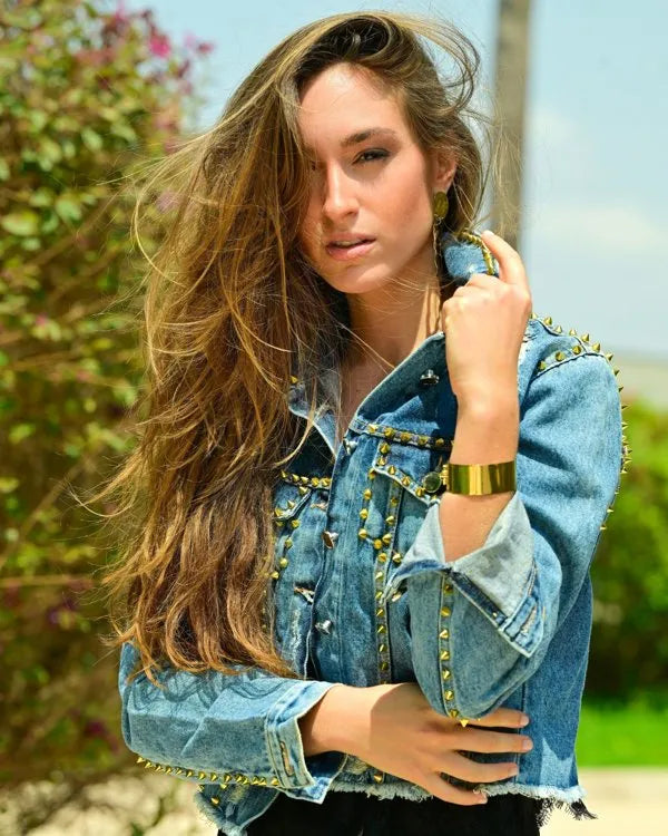 Jaqueta Com Detalhes Em Spikes