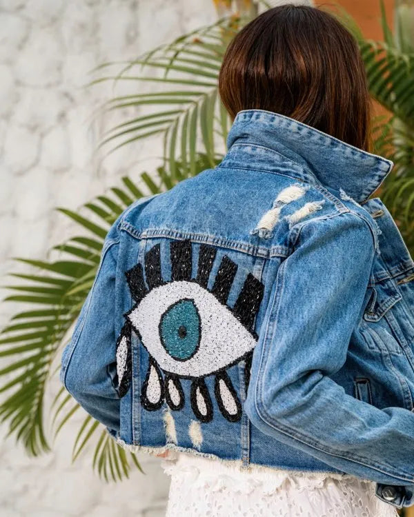 Jaqueta Bordada Olho Grego Grande